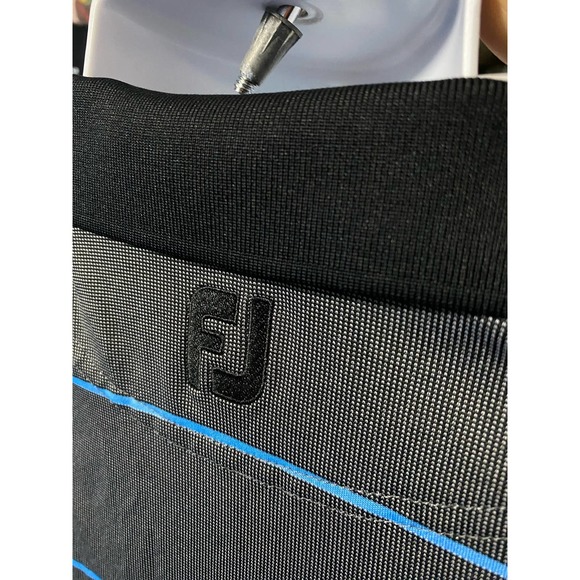 Footjoy Polo Shirt 2XL Black Blue Mens Bear Lake Polyester Golf Company Logo - Picture 7 of 15